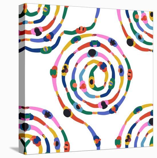 Diverse People round Circle Seamless Pattern-cienpies-Premier Image Canvas