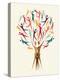 Diversity People Tree-cienpies-Stretched Canvas