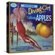 Diving Girl Brand Apple Label, Watsonville, California-Lantern Press-Stretched Canvas