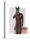 Doberman on Phone-Fab Funky-Stretched Canvas