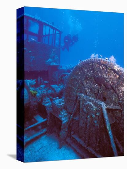 Doc Polson Wreck in the sea, Grand Cayman, Cayman Islands-null-Premier Image Canvas