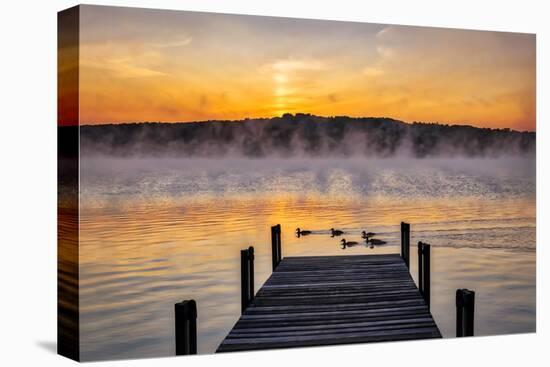 Dock at sunrise-Lisa Engelbrecht-Premier Image Canvas