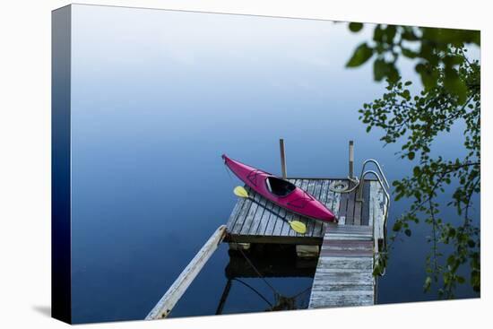 Dock On Bay In New England-Justin Bailie-Premier Image Canvas