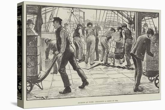 Dockers at Work, Unloading a Cargo of Tea-William Douglas Almond-Premier Image Canvas