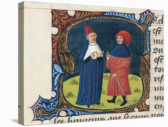 Doctor with Student, Miniature from the Treaty of Medicine-null-Premier Image Canvas