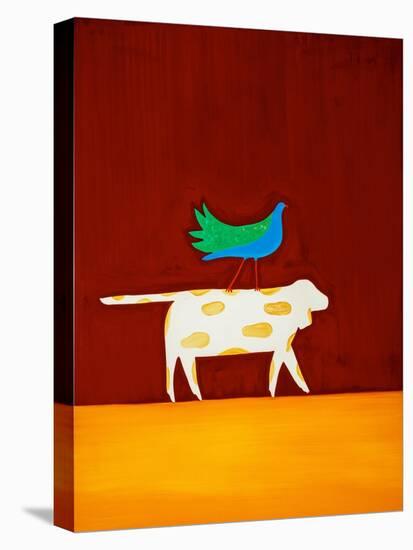 Dog and bird,1998,(oil on linen)-Cristina Rodriguez-Premier Image Canvas