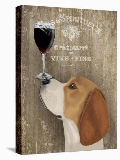 Dog Au Vin Beagle-Fab Funky-Stretched Canvas