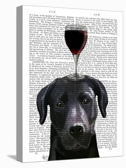 Dog Au Vin Black Labrador-Fab Funky-Stretched Canvas