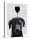 Dog Au Vin Black Labrador-Fab Funky-Stretched Canvas