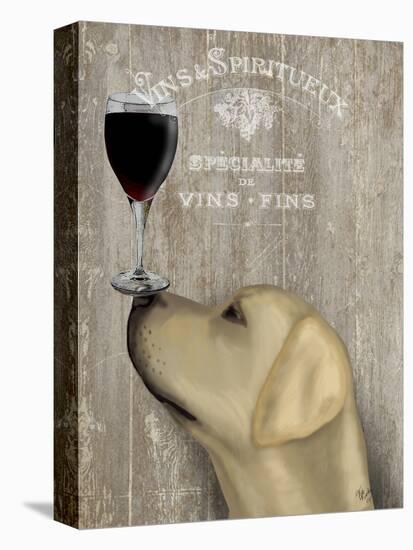 Dog Au Vin Yellow Labrador-Fab Funky-Stretched Canvas