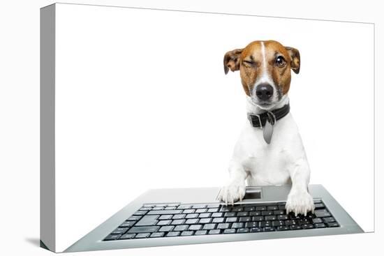 Dog Computer Pc Tablet-Javier Brosch-Premier Image Canvas