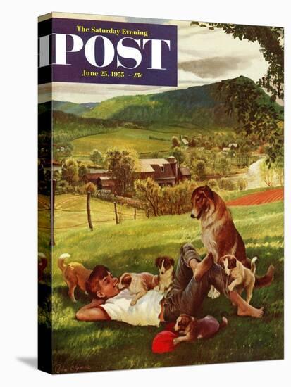 "Dog Days of Summer" Saturday Evening Post Cover, June 25, 1955-John Clymer-Premier Image Canvas