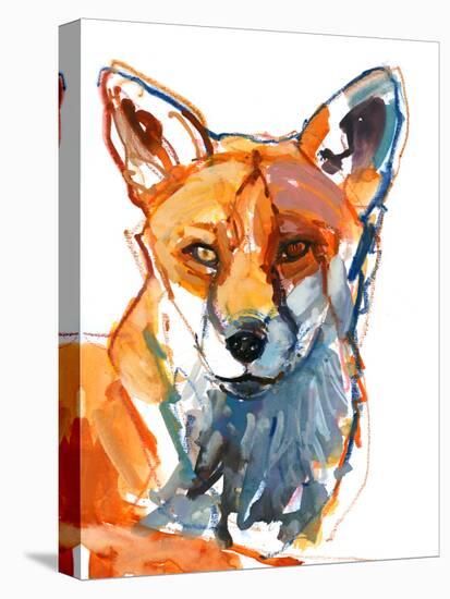 Dog fox, 2021, (mixed media on paper)-Mark Adlington-Premier Image Canvas