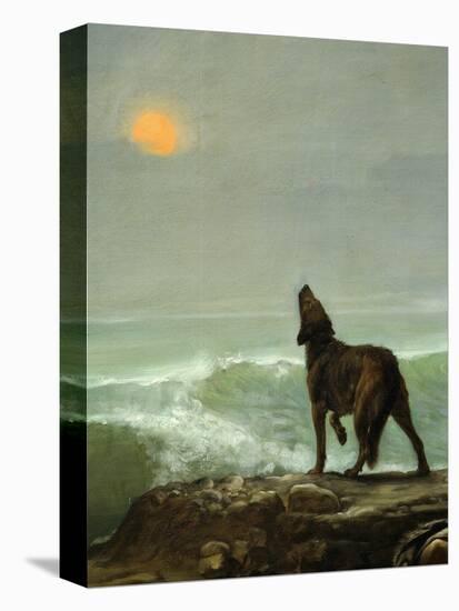 Dog Howling at the Moon, from Les Garde-Côtes Gaulois (Gaulish Coastguards) (Rf 907) (Detail)-Jean Jules Antoine Lecomte du Nouy-Premier Image Canvas