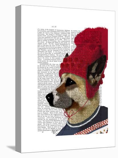 Dog in Ski Sweater-Fab Funky-Stretched Canvas