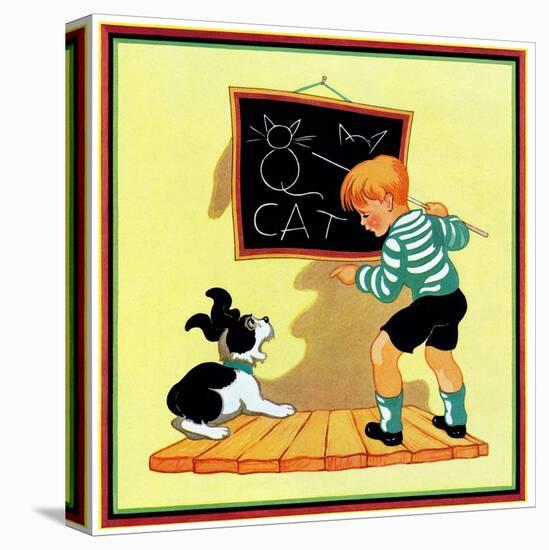 Dog Lesson - Child Life-Clarence Biers-Premier Image Canvas