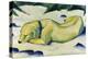 Dog Lying in the Snow-Franz Marc-Premier Image Canvas