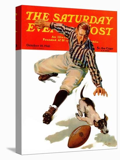 "Dog on the Field," Saturday Evening Post Cover, October 18, 1941-Lonie Bee-Premier Image Canvas