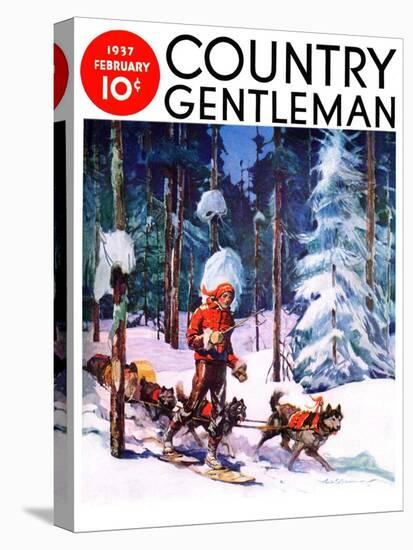 "Dog Sled," Country Gentleman Cover, February 1, 1937-Frank Schoonover-Premier Image Canvas
