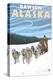 Dog Sledding Scene, Dawson, Alaska-Lantern Press-Stretched Canvas