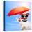 Dog Sunbathing On A Deck Chair-Javier Brosch-Premier Image Canvas