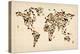 Dogs Map of the World Map-Michael Tompsett-Stretched Canvas