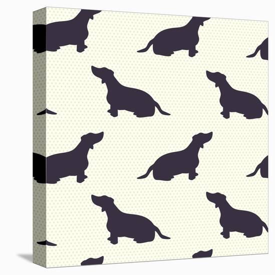 Dogs Pattern.-TashaNatasha-Stretched Canvas