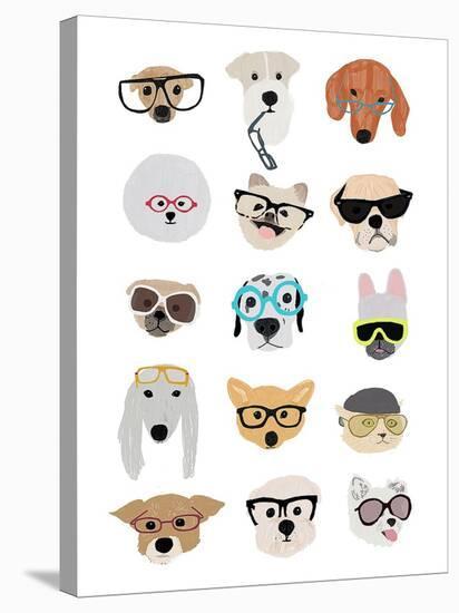 Dogs with Glasses-Hanna Melin-Stretched Canvas
