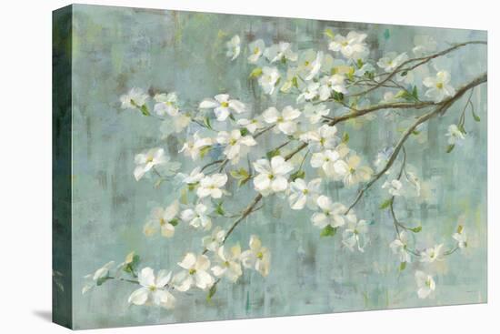 Dogwood in Spring on Blue-Danhui Nai-Stretched Canvas