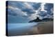 Dois Irmaos Peaks in the Distance on Ipanema Beach at Sunset-Alex Saberi-Premier Image Canvas