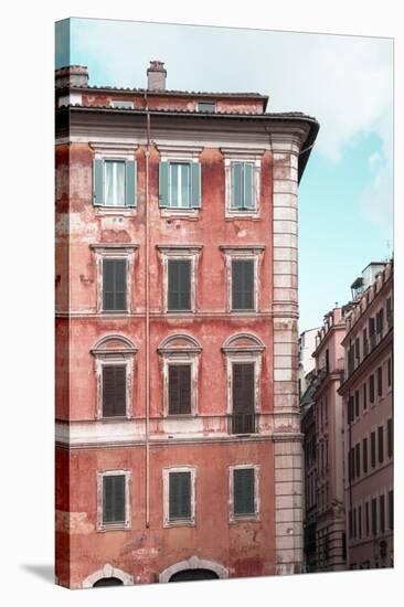 Dolce Vita Rome Collection - Coral Buildings Facade II-Philippe Hugonnard-Stretched Canvas