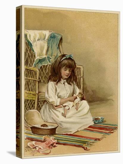 Doll Dried after Bath-William St Clair Simmons-Stretched Canvas