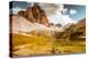 Dolomites Lake Mitteralplsee and Mountains, South Tyrol, Italy-Tetyana Kochneva-Premier Image Canvas