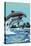 Dolphins Jumping - Seabrook Island, South Carolina-Lantern Press-Stretched Canvas