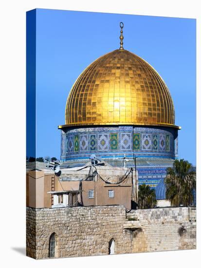Dome of Rock Above Western Wall Plaza, Old City, UNESCO World Heritage Site, Jerusalem, Israel-Gavin Hellier-Premier Image Canvas
