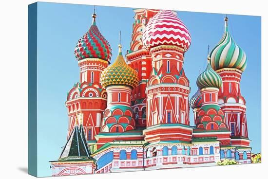 Domes Of The Famous Head Of St. Basil'S Cathedral On Red Square, Moscow, Russia-gelia78-Stretched Canvas