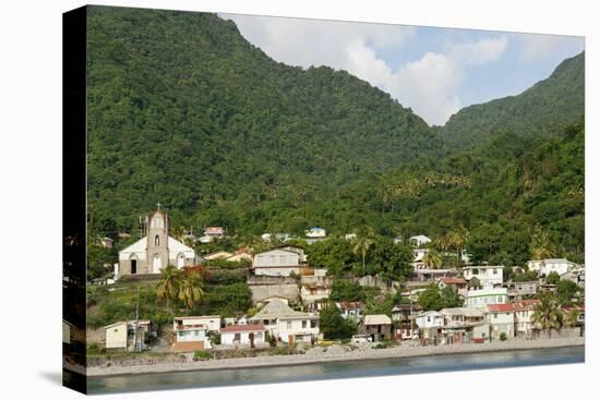 Dominica, Roseau, View of Villages South of Roseau on the Green Hills-Anthony Asael-Premier Image Canvas