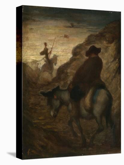 Don Quixote and Sancho Panza, C.1864–65 (Oil on Canvas)-Honore Daumier-Premier Image Canvas