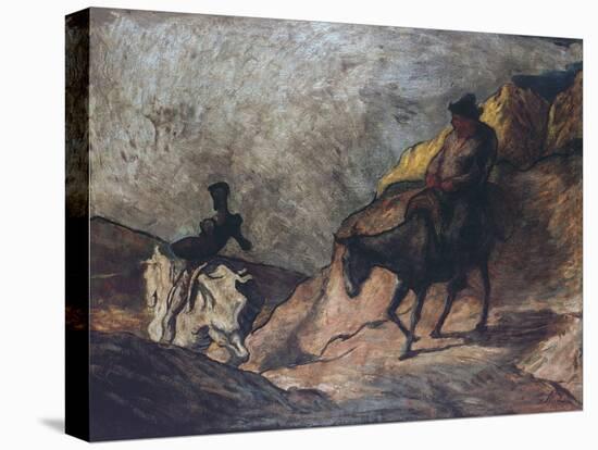 Don Quixote and Sancho Panza-Honore Daumier-Premier Image Canvas