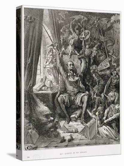 Don Quixote in His Library, Engraved by Heliodore Joseph Pisan (1822-90) C.1868-Gustave Doré-Premier Image Canvas