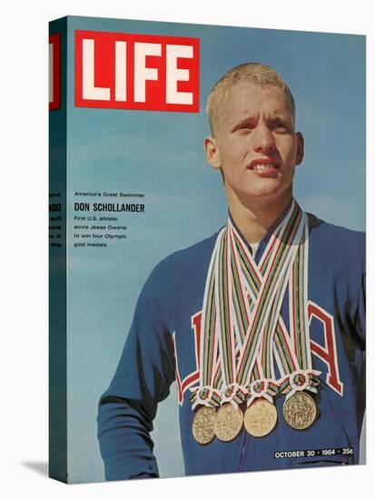 Don Schollander with his Four Olympic Gold Medals Won in Swimming Events, October 30, 1964-John Dominis-Premier Image Canvas