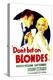 Don't Bet on Blondes, Warren William, Claire Dodd on Midget Window Card, 1935-null-Stretched Canvas