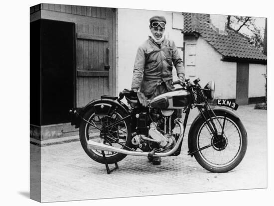 Donald Campbell Outside a Garage at Headley Grove, Surrey, 1938-null-Premier Image Canvas