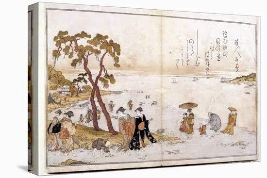 Donations from the Low Tide, 1790: the Search for Shells for the Game of the Kai Awase. Artwork by-Kitagawa Utamaro-Premier Image Canvas