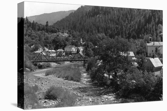 Doneieville, California Town View Photograph - Downieville, CA-Lantern Press-Stretched Canvas