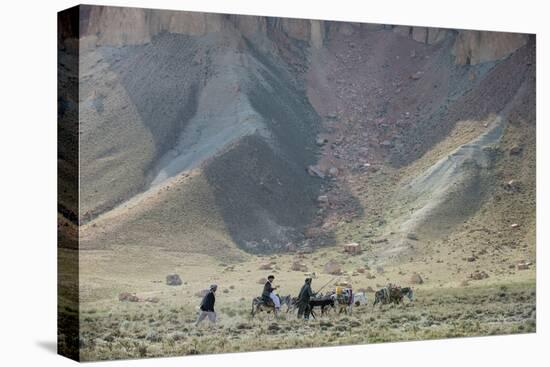 Donkeys and Farmers Make their Way Home Near Band-E Amir, Afghanistan, Asia-Alex Treadway-Premier Image Canvas