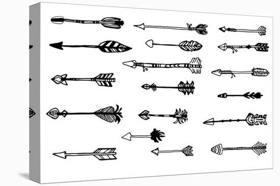 Doodle Hand Drawn Arrows Set. Vector Hand Drawn Sketch. Hunting Doodles-mcherevan-Stretched Canvas