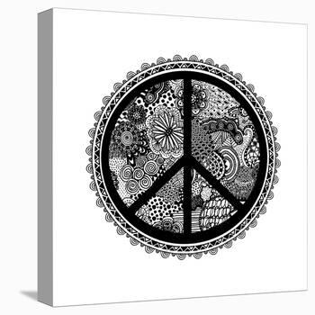 'Doodle Peace Symbol 2' Stretched Canvas Print - Lebens Art 