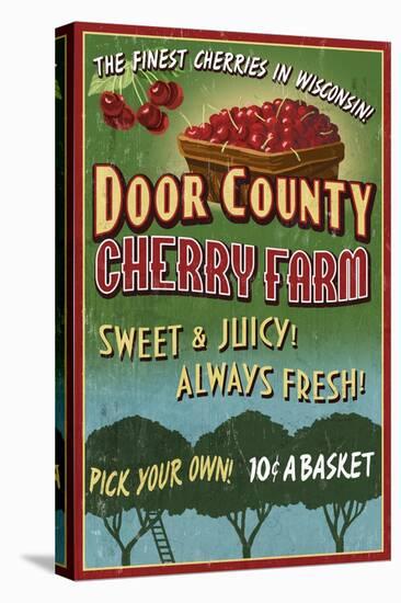 Door County, Wisconsin - Cherry-Lantern Press-Stretched Canvas