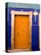 Door on Colorful Blue House, Guanajuato, Mexico-Julie Eggers-Premier Image Canvas